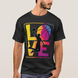 Liefde Basketbal Tiener Meisjes Vrouwen Basketbal T-shirt