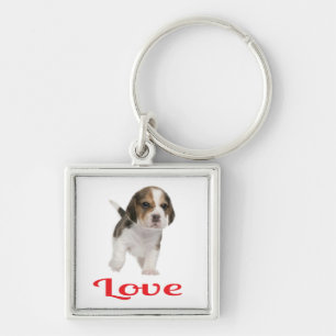 Liefde Beagle Puppie Hond Aangepaste Sleutelhanger