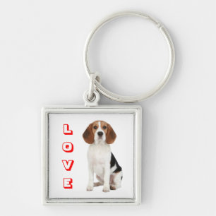 Liefde Beagle Puppie Hond Aangepaste Sleutelhanger