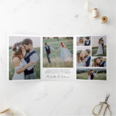 Liefde & Bedankt 14 Foto Collage Wedding Keepslag Drieluik Kaart (Binnen)