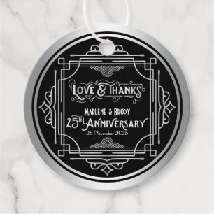 Liefde & Bedankt 25e bruiloft Jubileum Zilver Bedankjes Labels