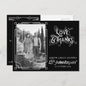Liefde & Bedankt 25e bruiloft Jubileum Zilver Briefkaart (Voorkant / Achterkant)