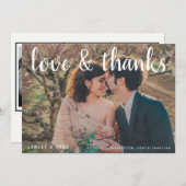 LIEFDE & BEDANKT | 4 foto Zwart-wit bruiloft (Voorkant / Achterkant)