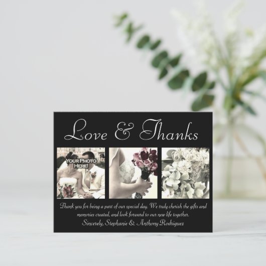 Liefde/Bedankt Aangepaste bruiloft Hartelijk dank Briefkaart (Staand voorkant)