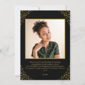 Liefde & Bedankt Afstudeerdop Gouden folie op zwar Kaart (Achterkant)