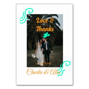 Liefde & bedankt bruiloft paar foto modern add ora