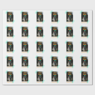 Liefde & bedankt bruiloft paar foto modern add ora cadeaupapier