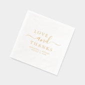 Liefde & Bedankt Chic Script Aangepaste huwelijksn Folie Servetten (Links)