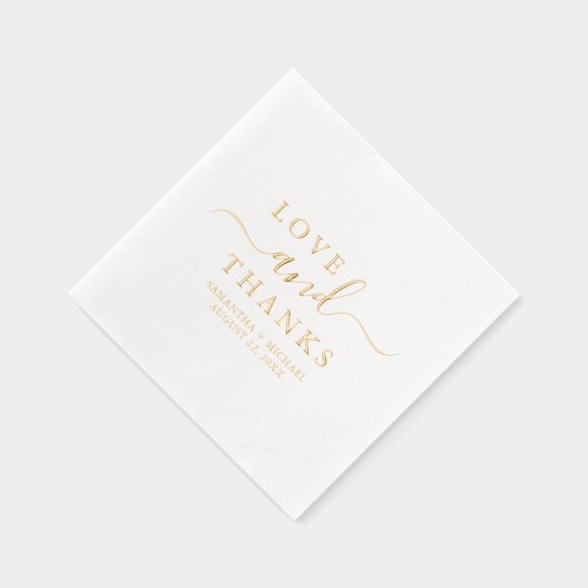 Liefde & Bedankt Chic Script Aangepaste huwelijksn Folie Servetten (Rechts)