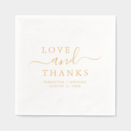 Liefde & Bedankt Chic Script Aangepaste huwelijksn Folie Servetten