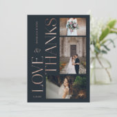 Liefde & Bedankt Classy Navy Roos Gold Wedding Fot (Staand voorkant)