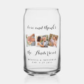 Liefde & Bedankt Custom Fotocollage Modern Wedding Blikvorm Glas (Voorkant)