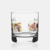 Liefde & Bedankt Custom Fotocollage Modern Wedding Whisky Glas (Links)
