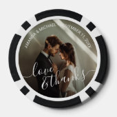 'Liefde & Bedankt' Custom Photo Wedding Favoriet Poker Chips (Achterkant)