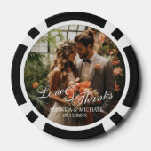 'Liefde & Bedankt' Custom Photo Wedding Favoriet Poker Chips (Achterkant)