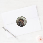 'Liefde & Bedankt' Custom Photo Wedding Favoriet Ronde Sticker (Envelop)
