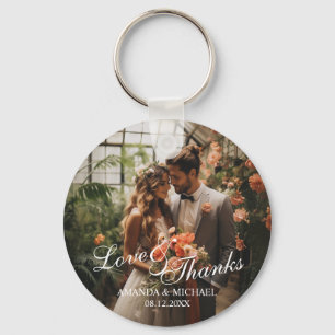 'Liefde & Bedankt' Custom Photo Wedding Favoriet Sleutelhanger