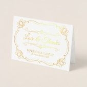 Liefde & Bedankt Elegante bruiloft Dank u voor uw Folie Kaarten (Voorkant)