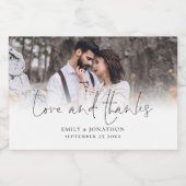 Liefde Bedankt Fotobekledingsnamen Datum Weddensch Sparkling Wijnetiket (Enkel label)