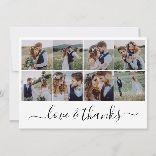 Liefde & Bedankt Kalligrafie Trouwfoto's (Voorkant)