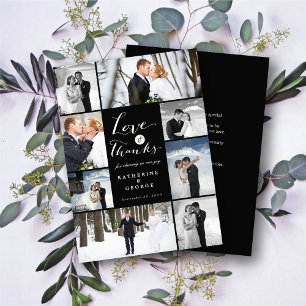 Liefde & Bedankt Modern script 8 Multi Photo Weddi