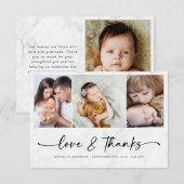 Liefde & Bedankt Modern Vier Foto Nieuwe Baby (Voorkant / Achterkant)