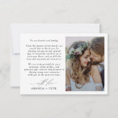 Liefde & Bedankt Moderne kalligrafie Fotobruiloft (Achterkant)