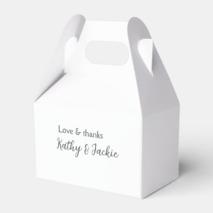 Liefde & bedankt paar naam bruiloft eenvoudig mini bedankdoosjes
