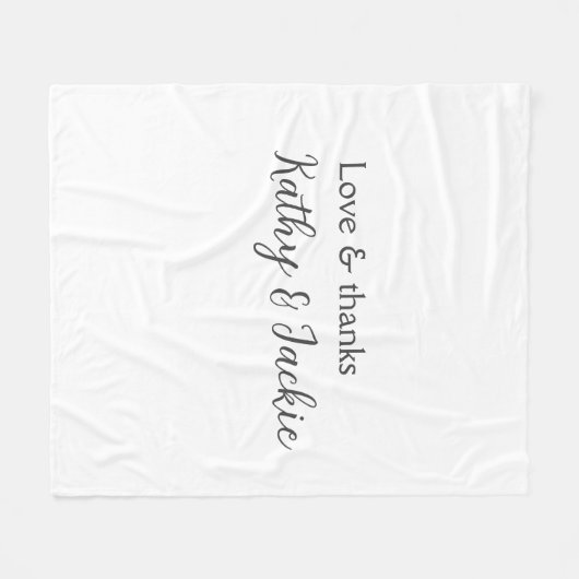 Liefde & bedankt paar naam bruiloft eenvoudig mini fleece deken (Voorkant (Horizontaal))