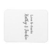 Liefde & bedankt paar naam bruiloft eenvoudig mini magneet (Horizontaal)