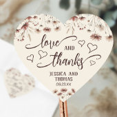 Liefde & Bedankt Rustiek Boho Chic Wildflowers Huw Hart Sticker