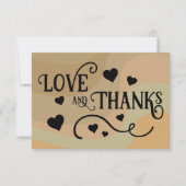 Liefde & Bedankt Tan Retro Swirls & Hearts Bruilof (Voorkant)