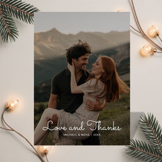 Liefde & Bedankt Trouwpaar Bedankkaart Feestdagenkaart