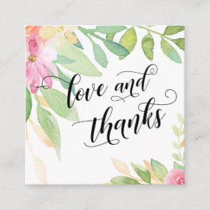 Liefde & Bedankt Typografie Roze Floral Weddenscha Informatiekaartje