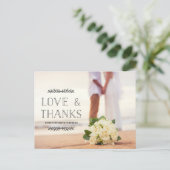 Liefde & Bedankt zwarte bekleding Foto bedankt Briefkaart (Staand voorkant)