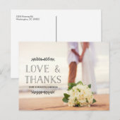 Liefde & Bedankt zwarte bekleding Foto bedankt Briefkaart (Voorkant / Achterkant)