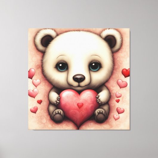 Liefde Beer 2 Canvas Afdruk (Voorkant)