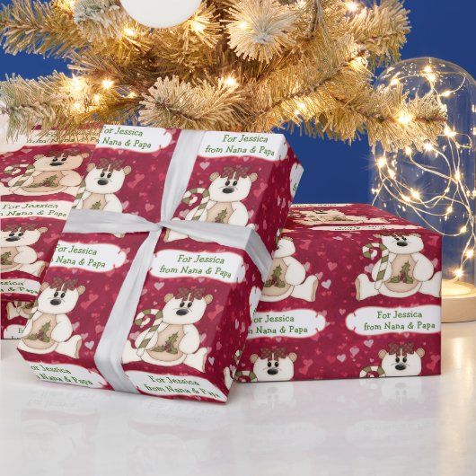 Liefde Beer kleinkind speciaal kerstmis Cadeaupapier (Feestdagen)