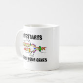 Liefde begint in je genen (DNA-replicatie) Koffiemok (Voorkant links)