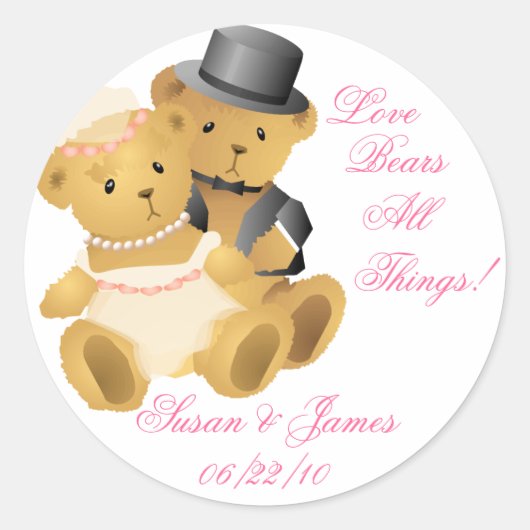 Liefde Beren Alle dingen Ronde Sticker (Voorkant)