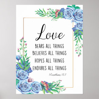 Liefde beren allemaal Bijbelvers Christelijk Poster