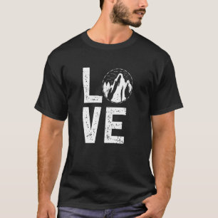 Liefde Berg Wandelen Tent Camping Rock Klimmen T-shirt
