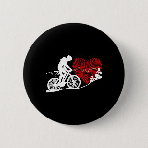 Liefde bergfiets grafisch ontwerp - fietser fietse ronde button 5,7 cm