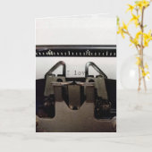 liefde bericht op retro schrijfmachine kaart (Gele Bloem)