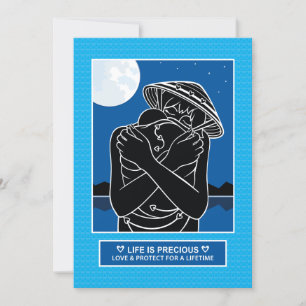 Liefde & bescherm 4_5-inch x7-inch flatcard aankondiging