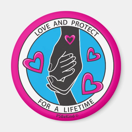 Liefde & bescherm Symbool Roze 1_2.25"_ Magneet (Voorkant)