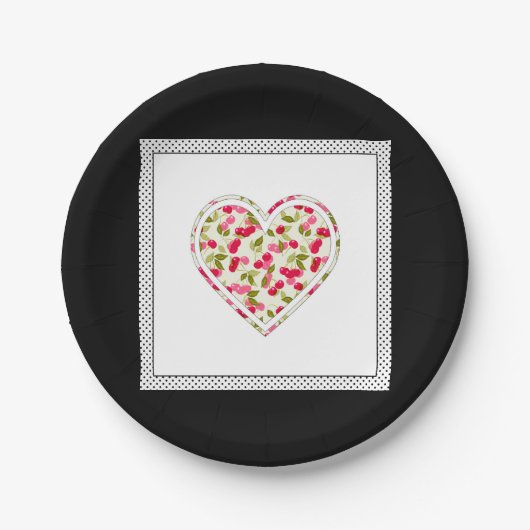 Liefde, bessen, kersen papieren bordje (Voorkant)