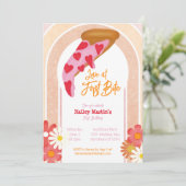 Liefde bij eerste beet pizza party verjaardag kaart (Staand voorkant)