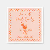 Liefde bij eerste Spritz Hand getrokken Vrijgezell Servet (Voorkant)