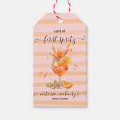 Liefde bij eerste Spritz Vrijgezellenfeest Cadeaulabel (Voorkant)